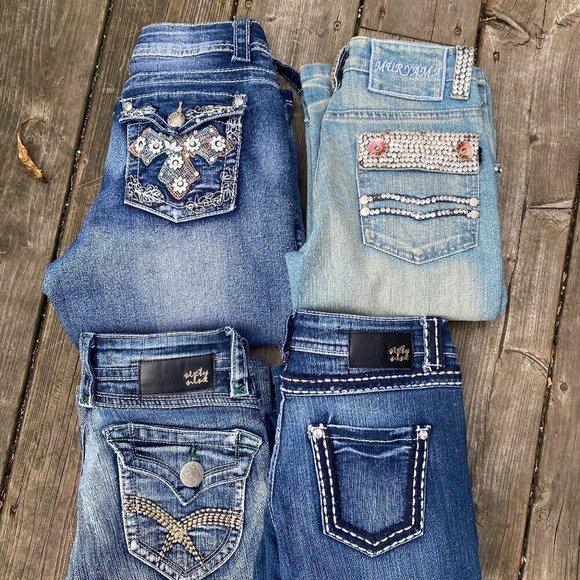 Lot of 4 Vintage Y2K Denim Jeans Size 25-28 - Mirmana, Sixty Nine - Picture 2 of 9